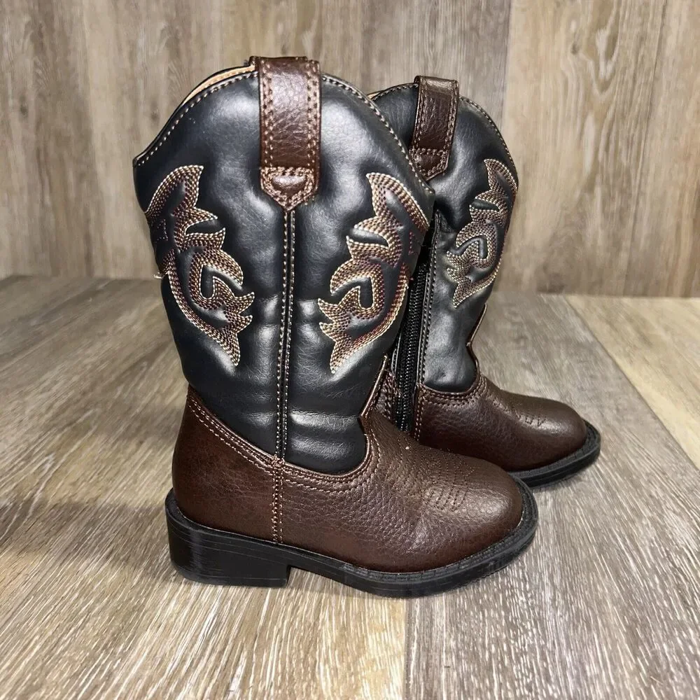 Austin Trading Co Kids Infant Youth US Size 6 Brown Black Western Style Boots